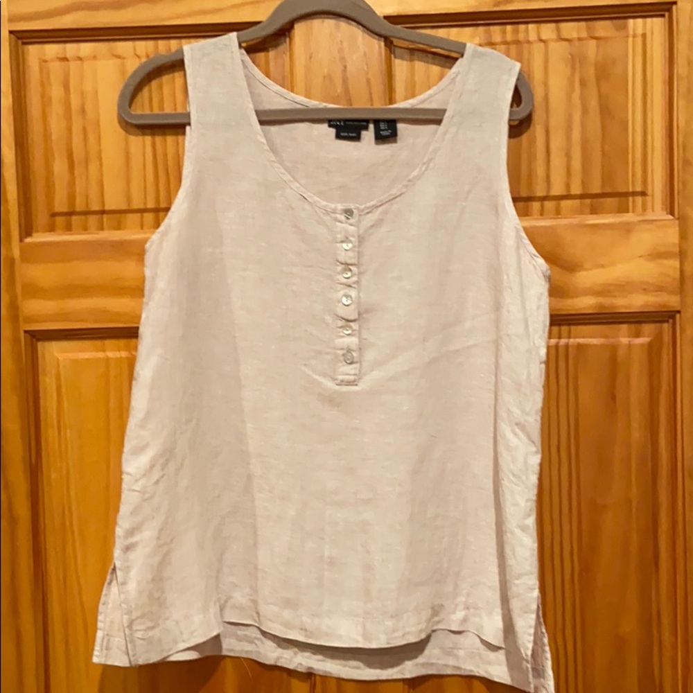 Natural Linen Sleeveless Blouse